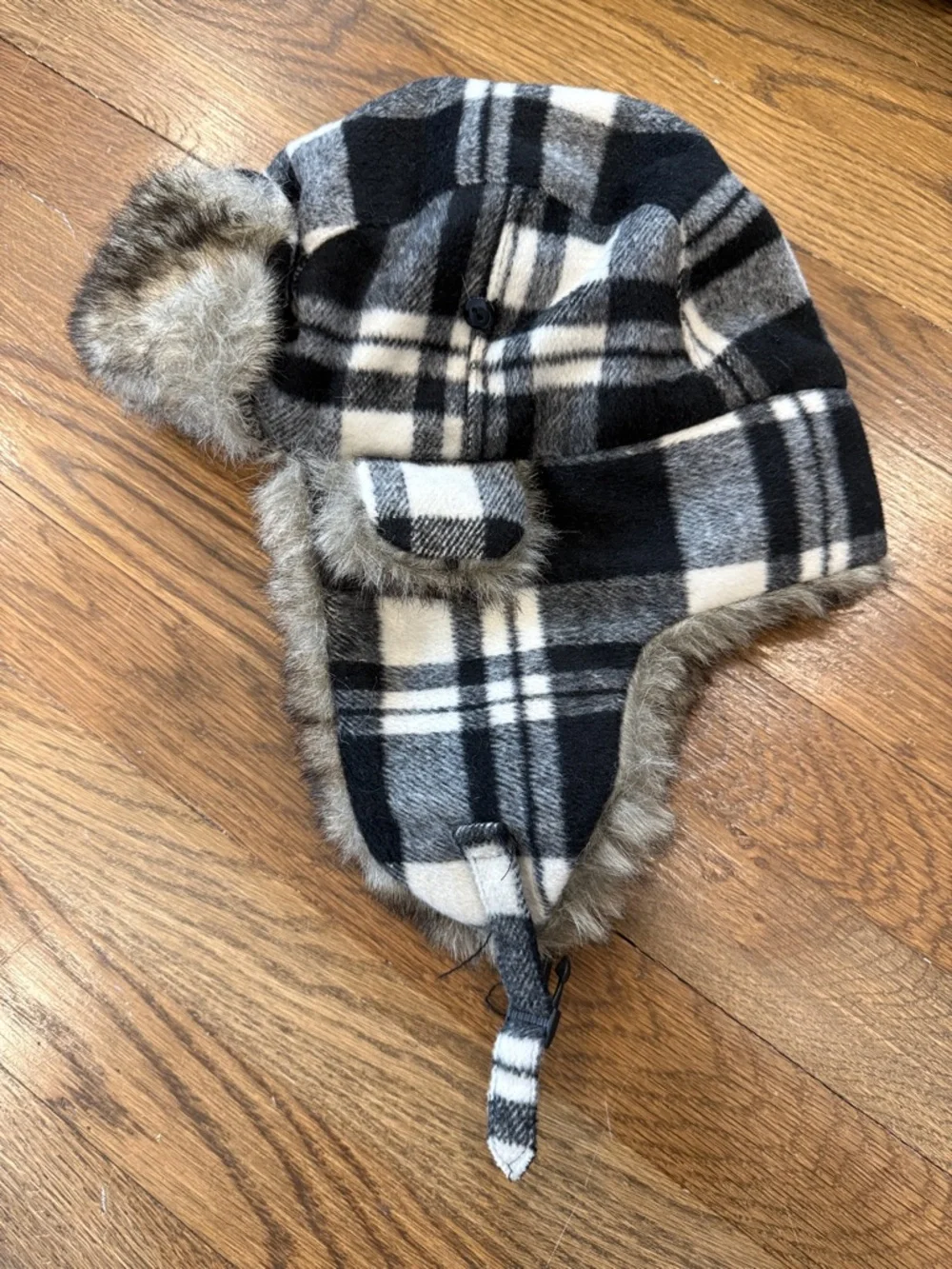 Plaid Fur Trapper Hat